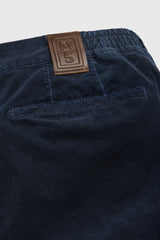 MEYER M5 Move 6598 Fancy Cord Chinos - Super Stretch Organic Cotton - Navy