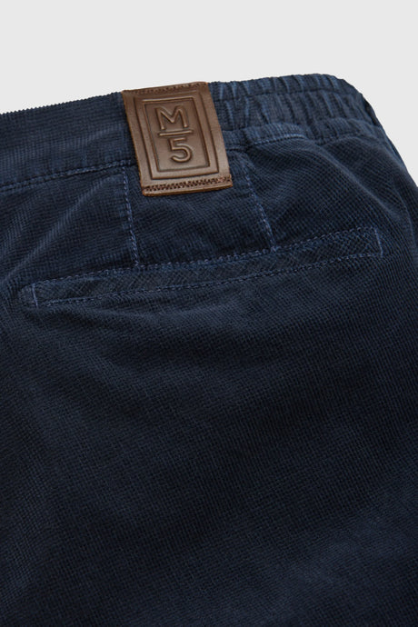 MEYER M5 Move 6598 Fancy Cord Chinos - Super Stretch Organic Cotton - Navy