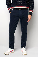 MEYER M5 Move 6598 Fancy Cord Chinos - Super Stretch Organic Cotton - Navy