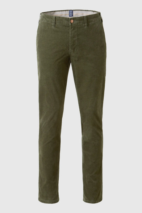 MEYER M5 Move 6598 Fancy Cord Chinos - Super Stretch Organic Cotton - Olive