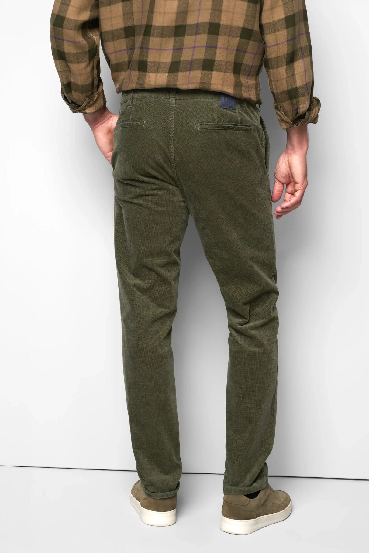 MEYER M5 Move 6598 Fancy Cord Chinos - Super Stretch Organic Cotton - Olive