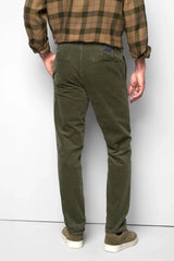MEYER M5 Move 6598 Fancy Cord Chinos - Super Stretch Organic Cotton - Olive