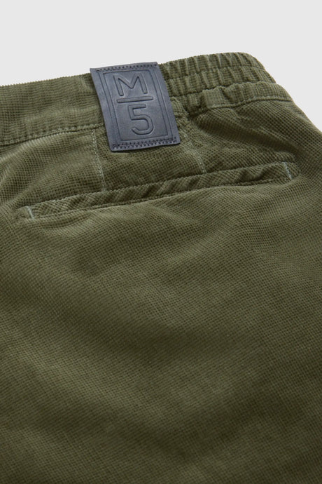 MEYER M5 Move 6598 Fancy Cord Chinos - Super Stretch Organic Cotton - Olive
