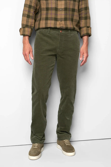 MEYER M5 Move 6598 Fancy Cord Chinos - Super Stretch Organic Cotton - Olive