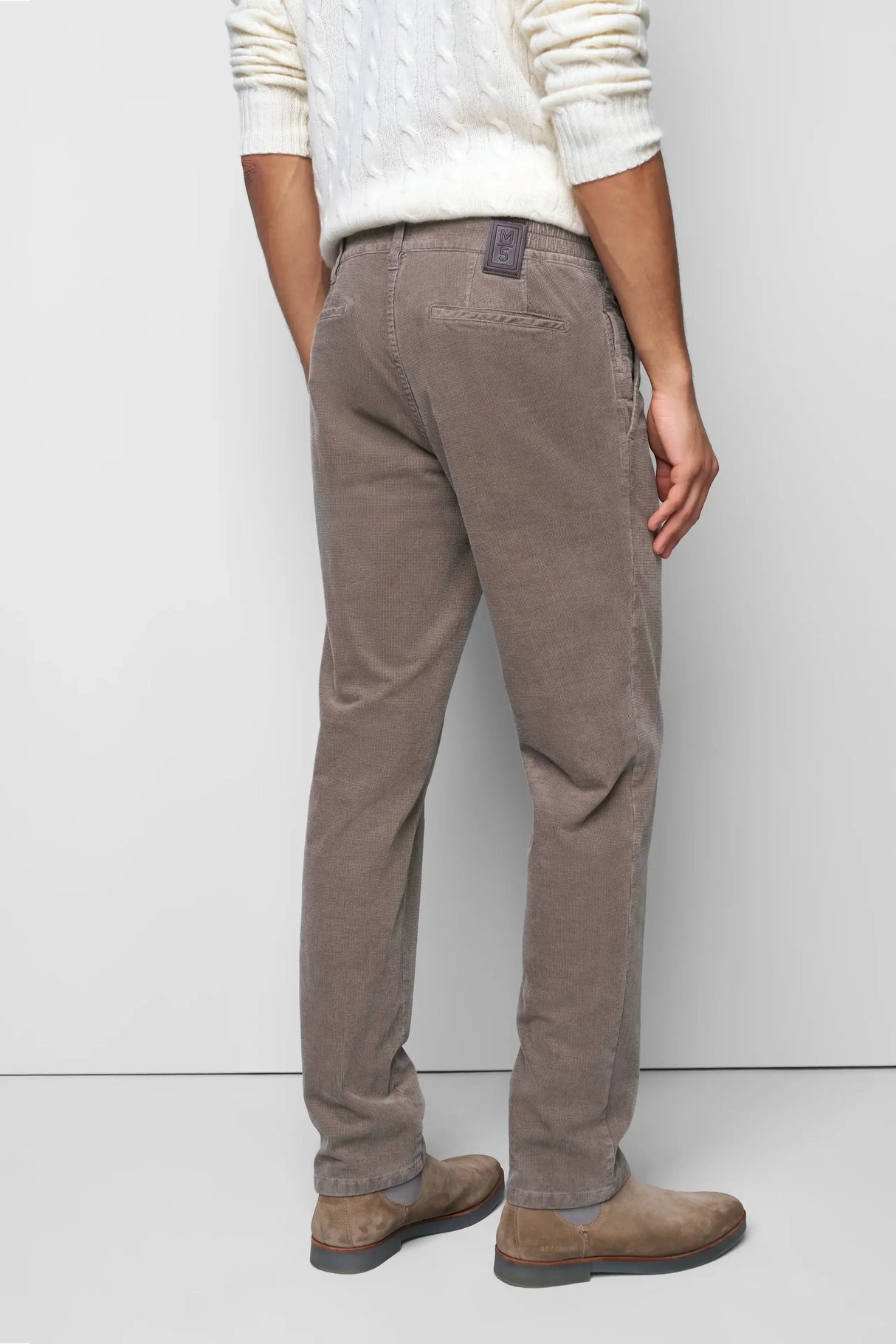 MEYER M5 Move 6598 Fancy Cord Chinos - Super Stretch Organic Cotton - Stone