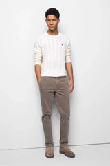 MEYER M5 Move 6598 Fancy Cord Chinos - Super Stretch Organic Cotton - Stone