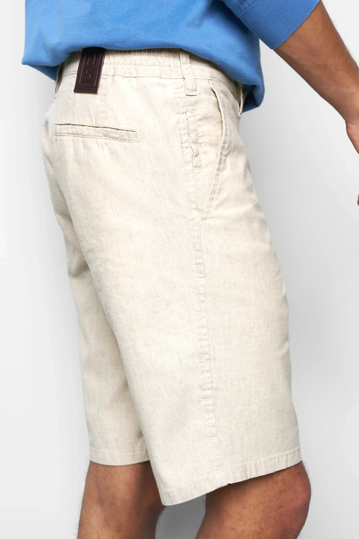 MEYER M5 Shorts - 6027 Modern Fit - Super Stretch Linen Shorts - Beige