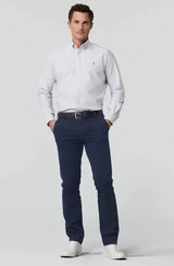 20% OFF - MEYER Roma Trousers - 316 Luxury Cotton Chinos - Blue - Size: 36 REG