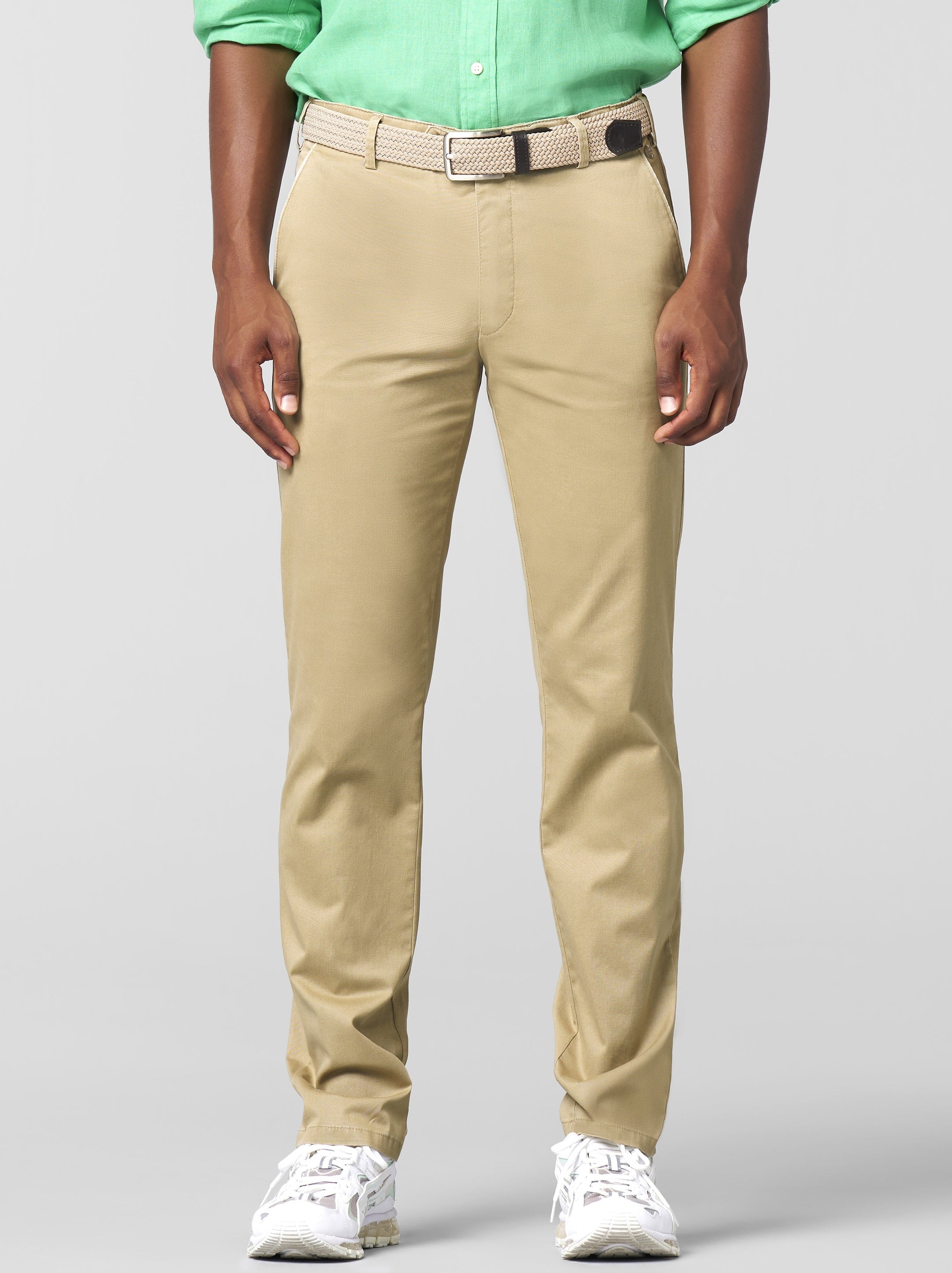 MEYER New York Trousers 5054 Summer Stretch Twill Chinos Sand