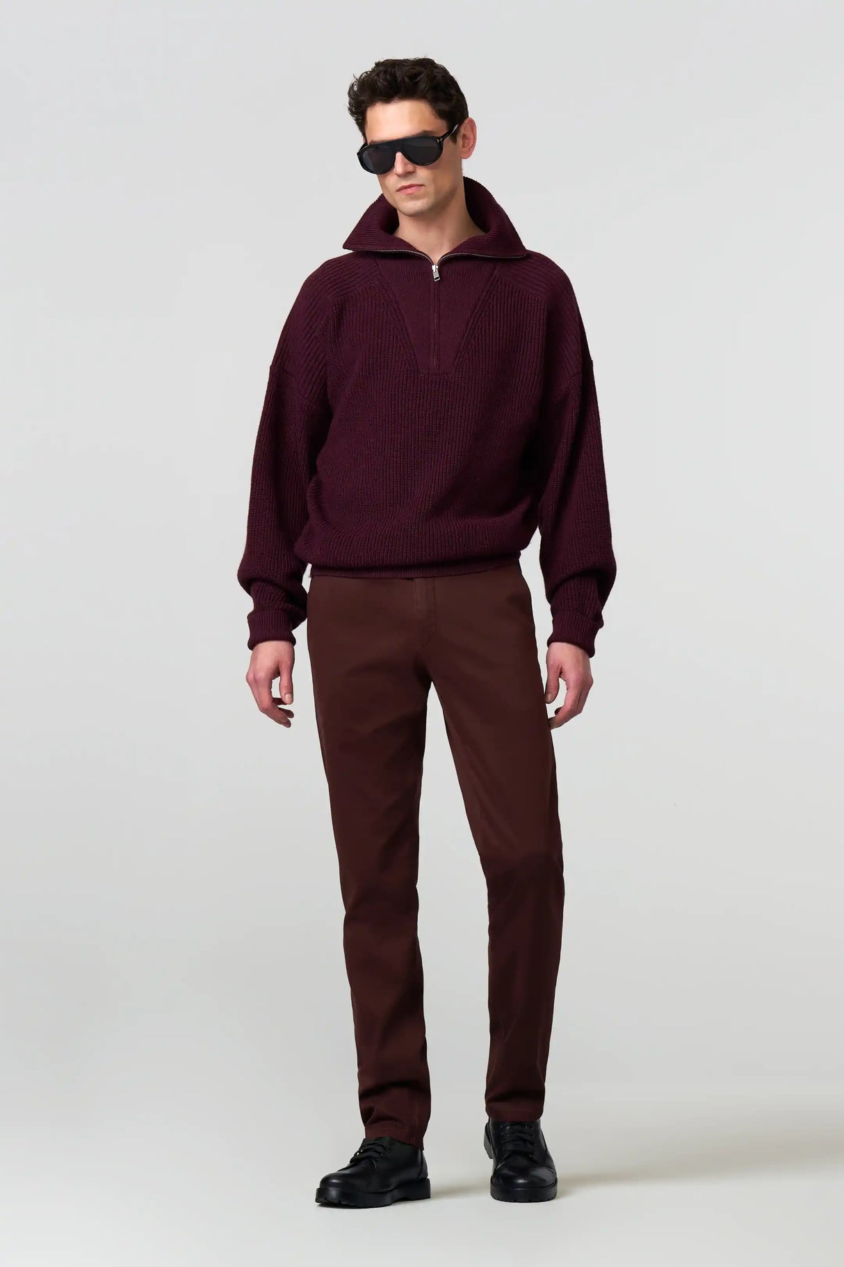 MEYER New York Trousers - 5617 Fine Texture Chinos - Bordeaux Meyer
