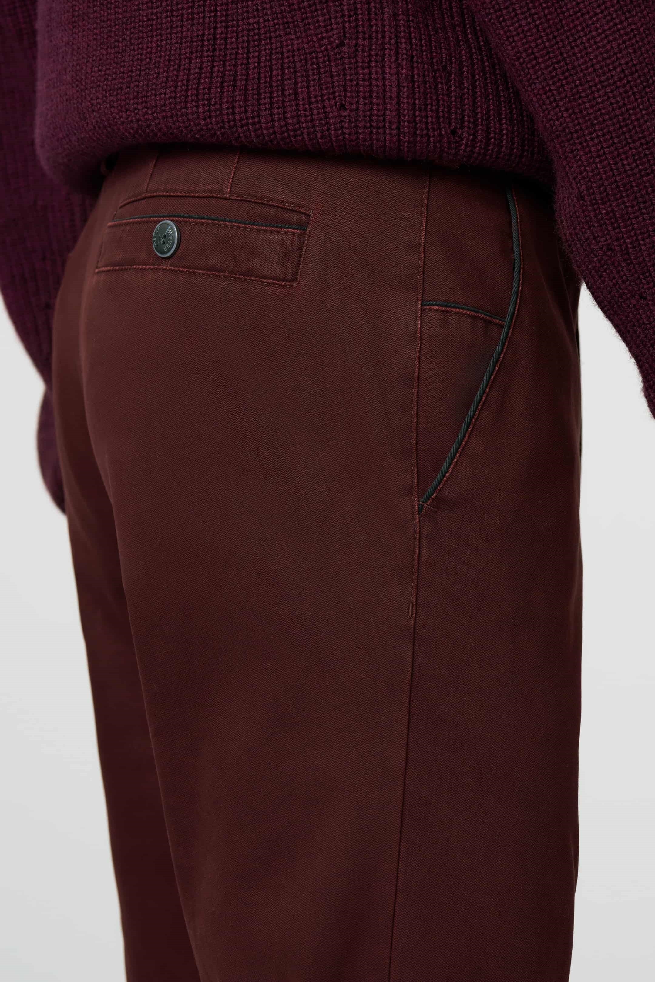 MEYER New York Trousers - 5617 Fine Texture Chinos - Bordeaux Meyer