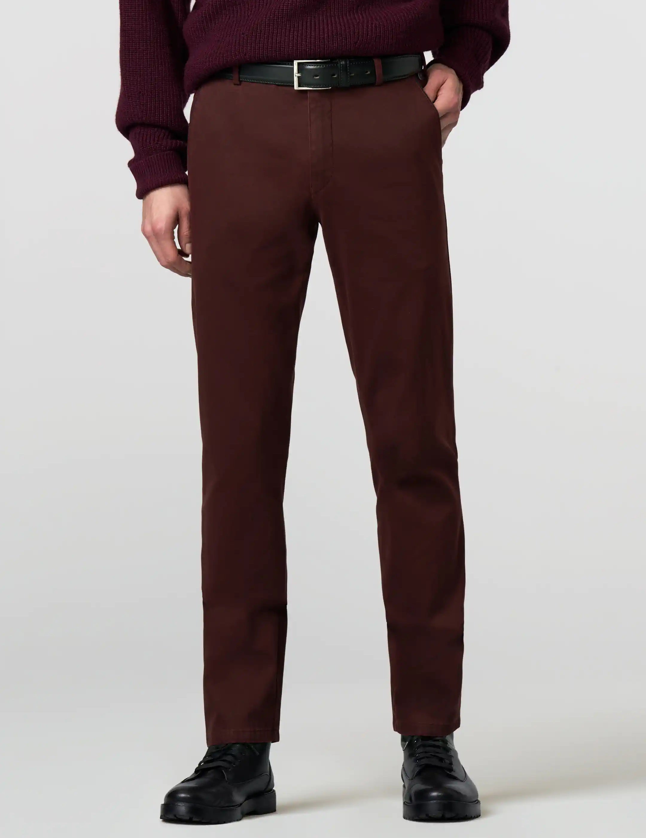 MEYER New York Trousers - 5617 Fine Texture Chinos - Bordeaux Meyer