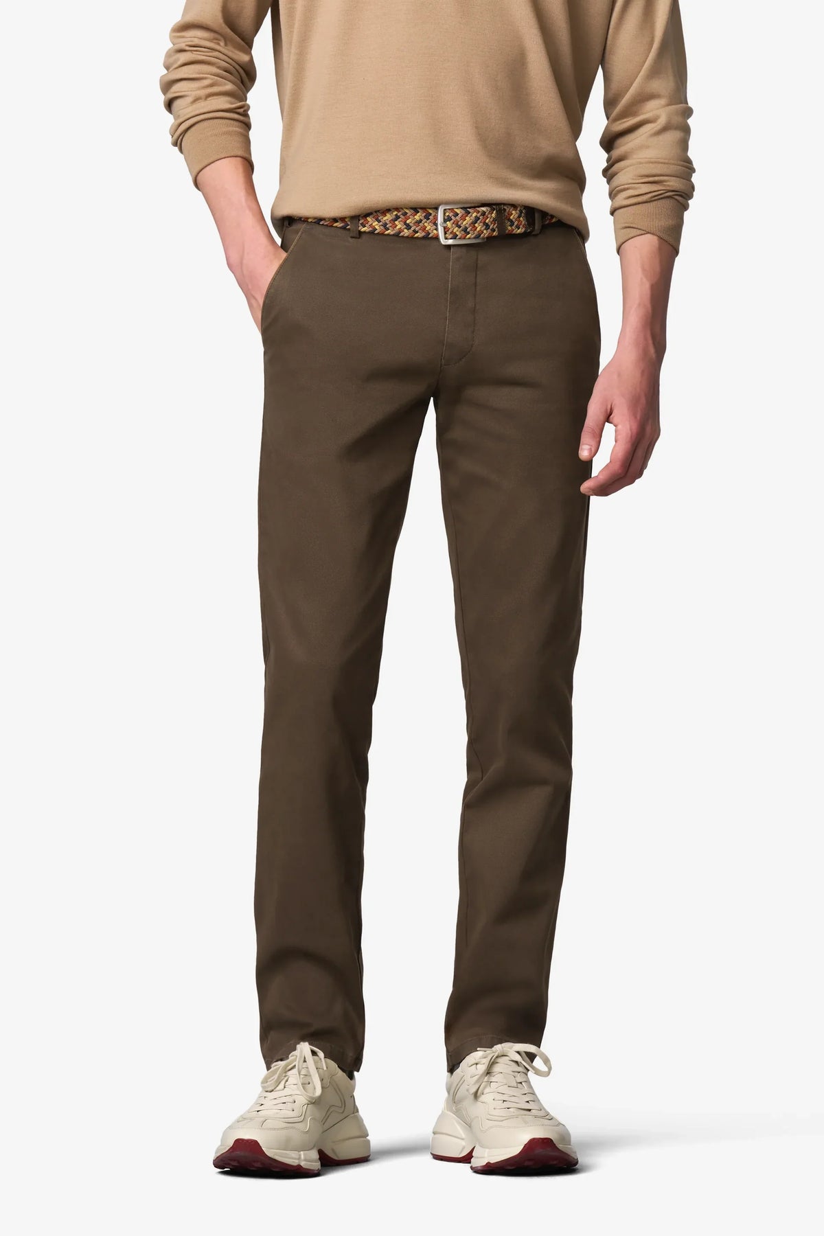 MEYER New York Trousers - 5617 Fine Texture Chinos - Brown