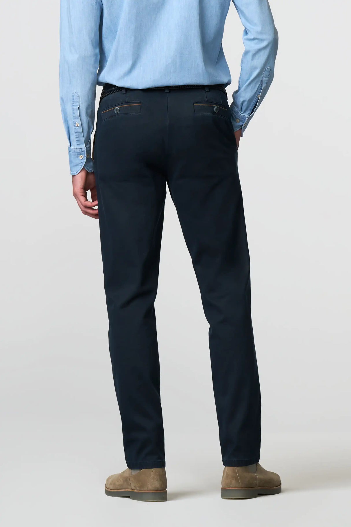 MEYER New York Trousers - 5617 Fine Texture Chinos - Navy Meyer