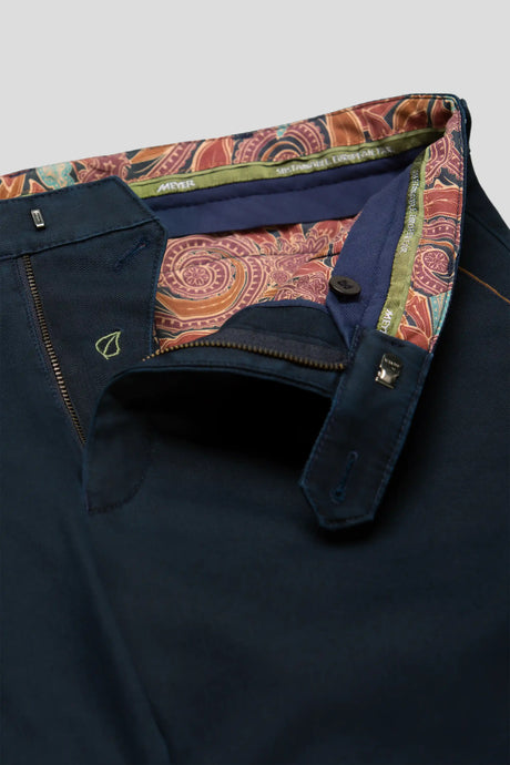 MEYER New York Trousers - 5617 Fine Texture Chinos - Navy Meyer