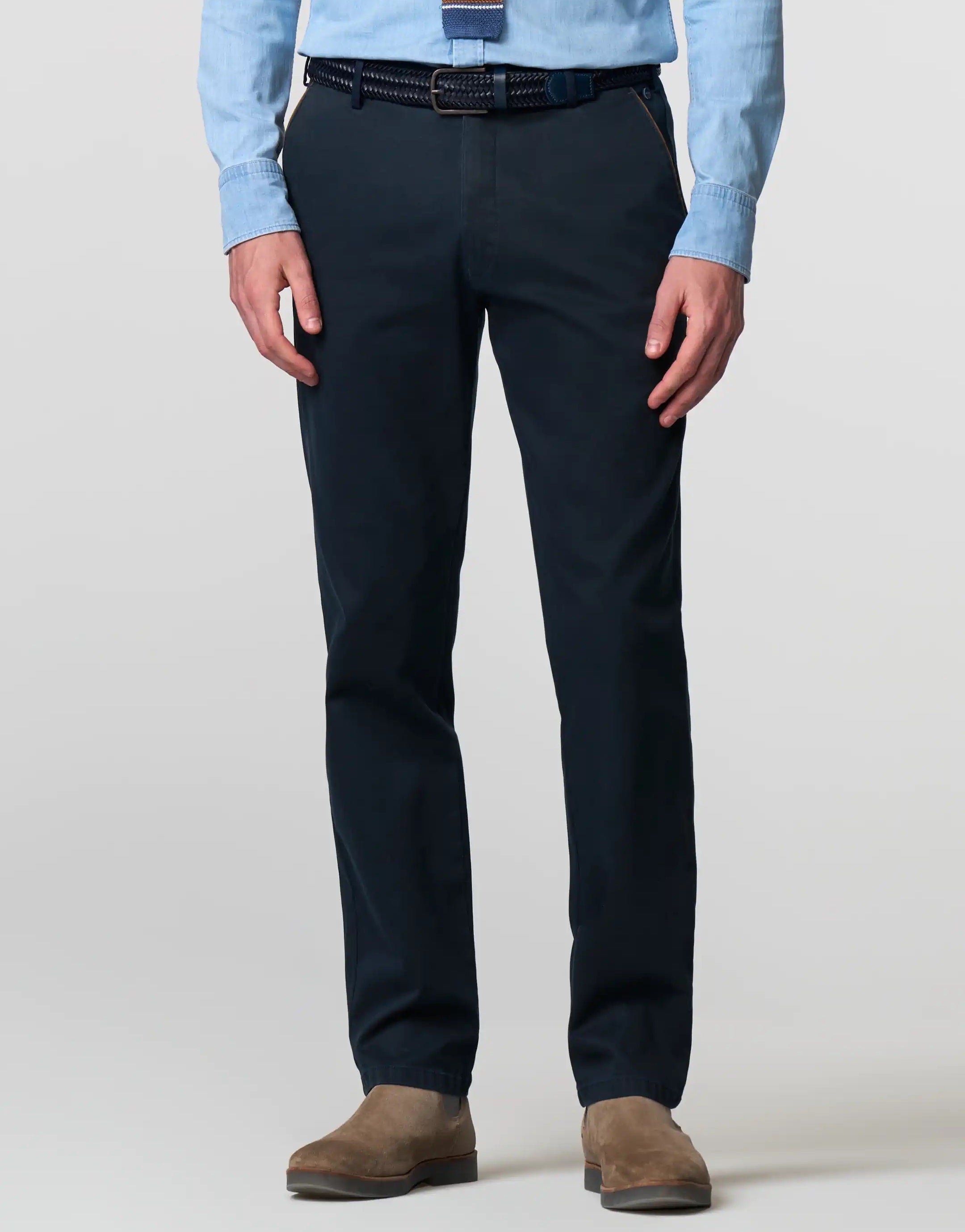 MEYER New York Trousers - 5617 Fine Texture Chinos - Navy Meyer