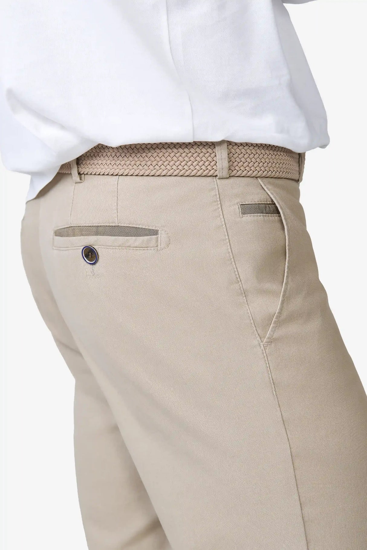 MEYER Roma Comfort Fit Chinos – 5080 Organic Cotton Stretch – Beige