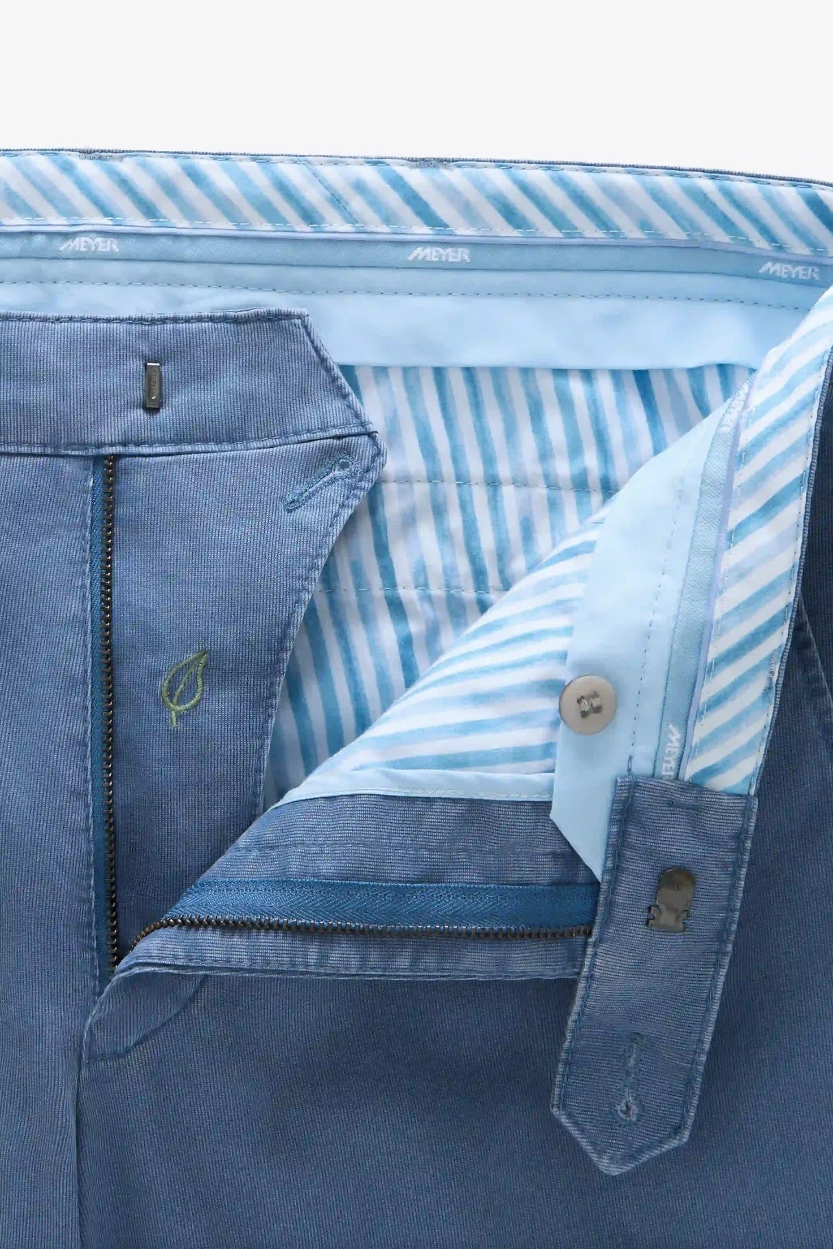 MEYER Roma Comfort Fit Chinos – 5080 Organic Cotton Stretch – Mid Blue