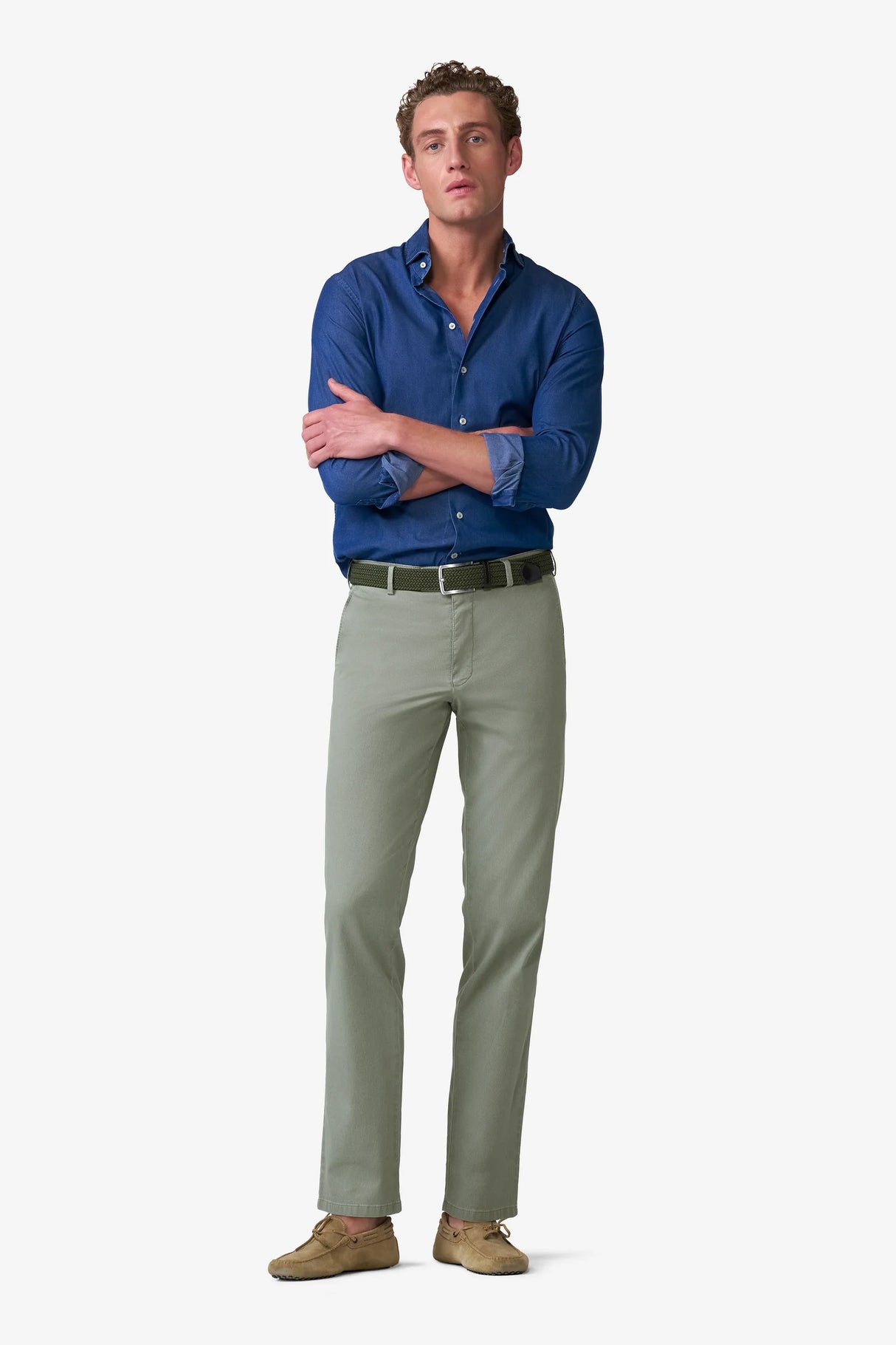 MEYER Roma Comfort Fit Chinos – 5080 Organic Cotton Stretch – Olive
