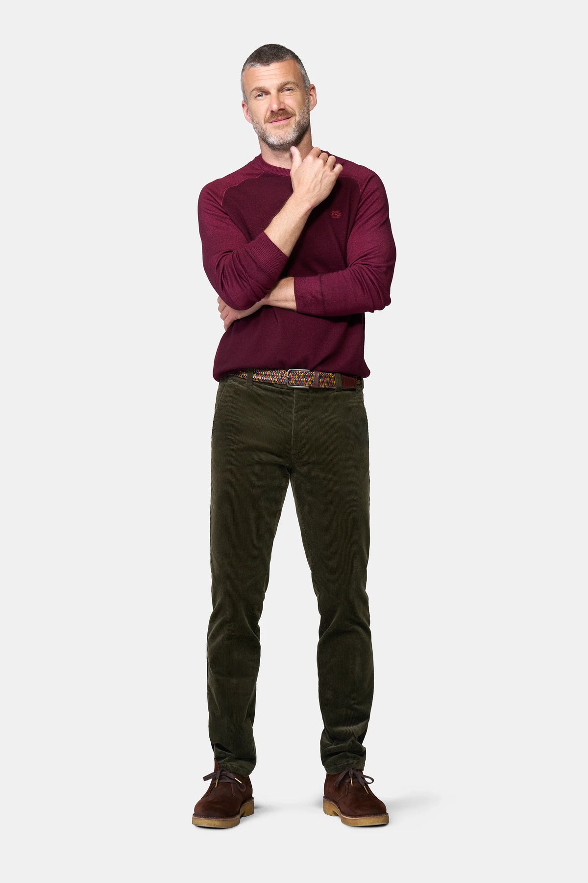 MEYER Roma Corduroy Chinos - 3708 Organic Cotton Stretch - Dark Green