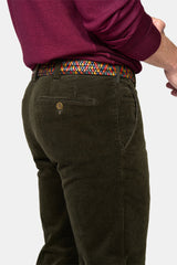 MEYER Roma Corduroy Chinos - 3708 Organic Cotton Stretch - Dark Green