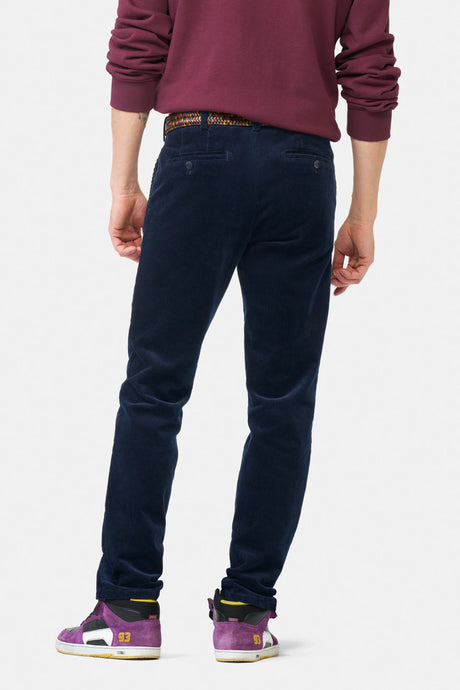 MEYER Roma Corduroy Chinos - 3708 Organic Cotton Stretch - Navy
