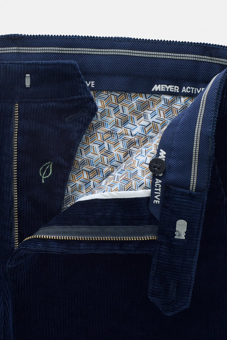 MEYER Roma Corduroy Chinos - 3708 Organic Cotton Stretch - Navy