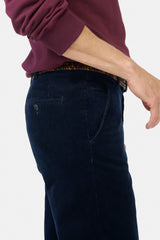 MEYER Roma Corduroy Chinos - 3708 Organic Cotton Stretch - Navy