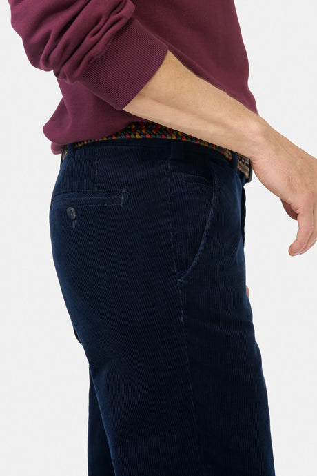 MEYER Roma Corduroy Chinos - 3708 Organic Cotton Stretch - Navy