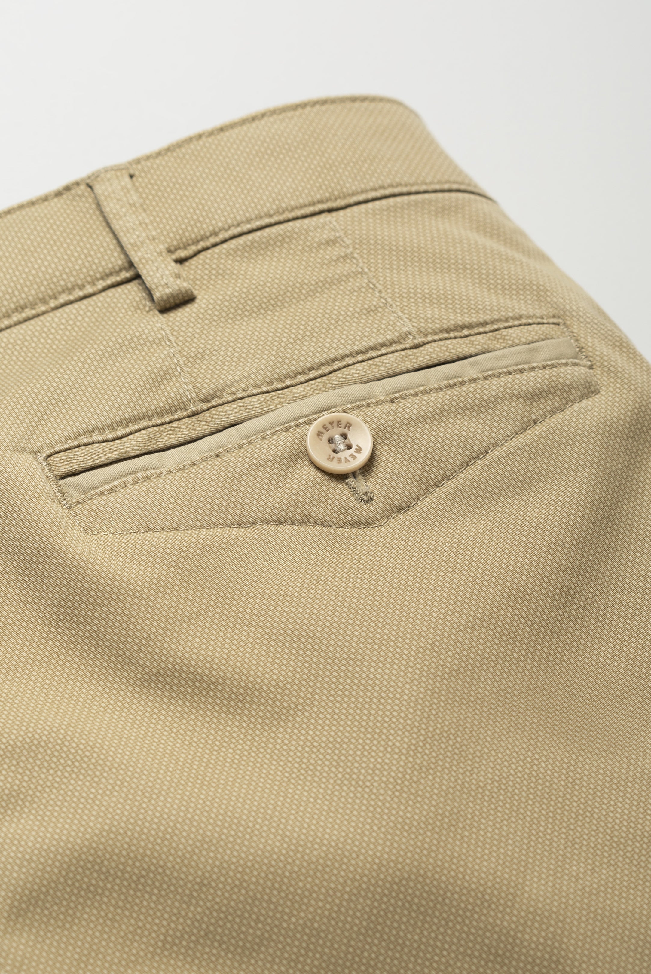 30% OFF - MEYER Chicago Trousers - 5056 Micro Print Cotton Chino - Sand - Sizes: 32 REG & 40 SHORT
