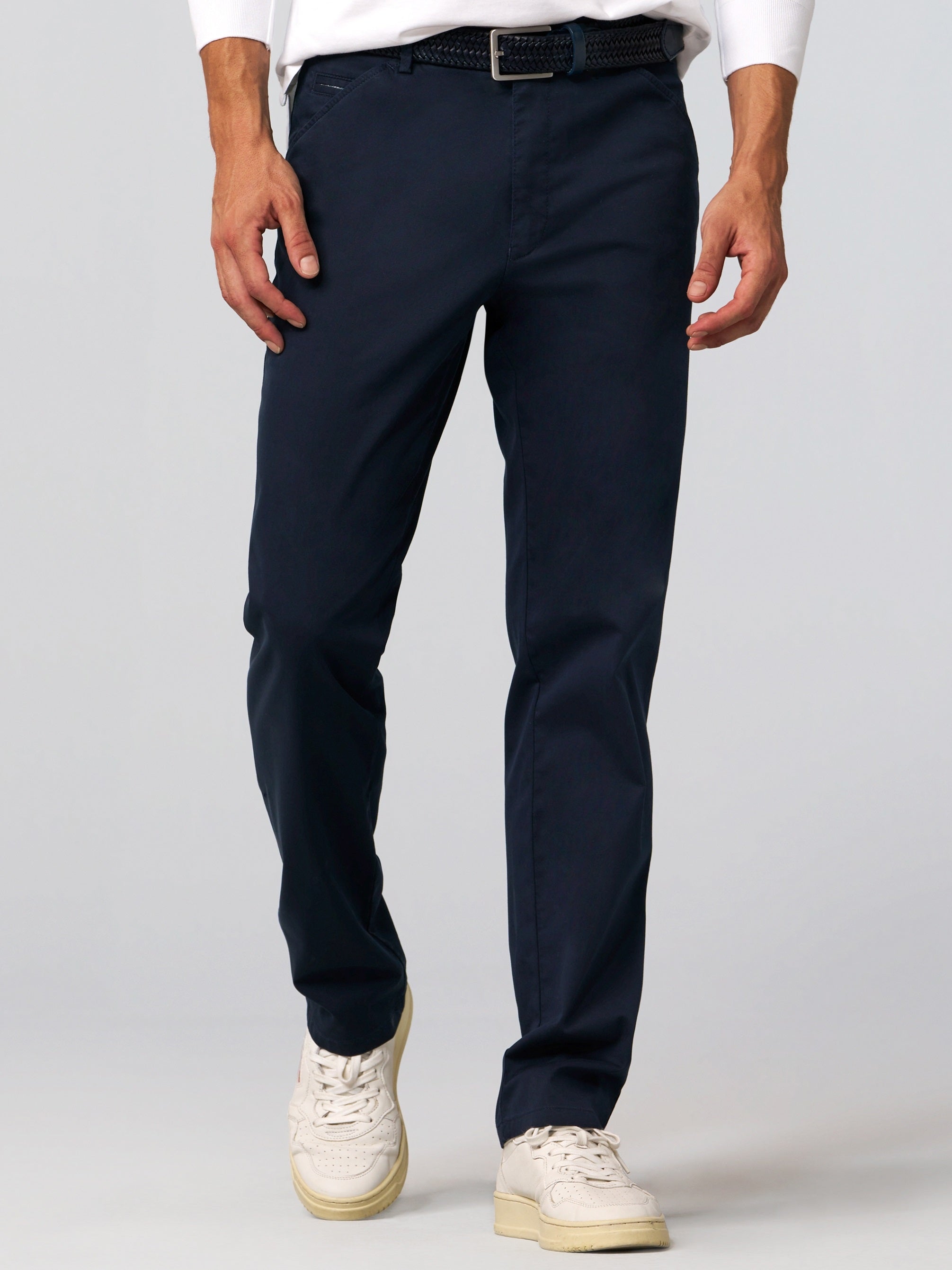 30% OFF - MEYER Chicago Trousers - 5060 Lightweight Cotton Chino - Navy