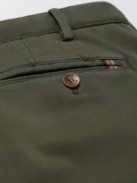 MEYER Trousers - Oslo 316 Luxury Cotton Chinos - Expandable Waist - Laurel