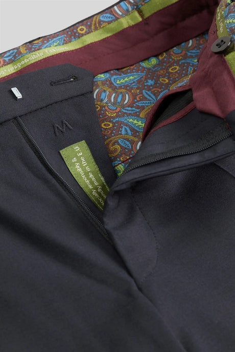 MEYER Oslo Trousers - 344 Flex Tropical Wool-Mix - Navy Meyer