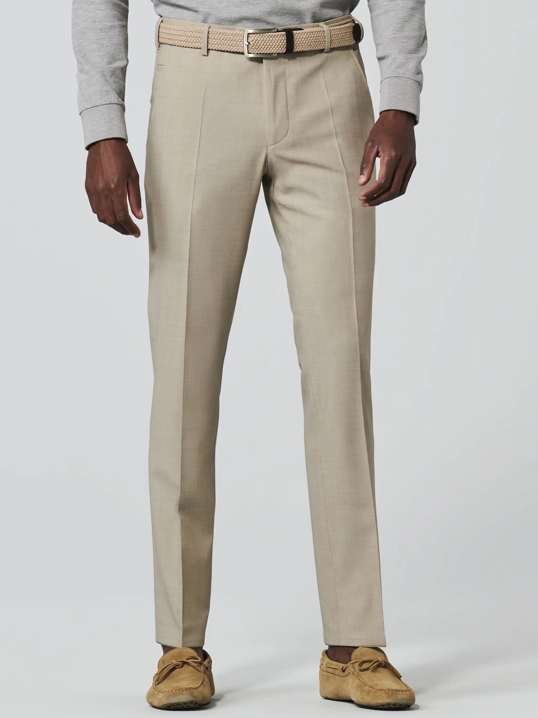 MEYER Trousers - Roma 344 Tropical Wool-Mix - Beige