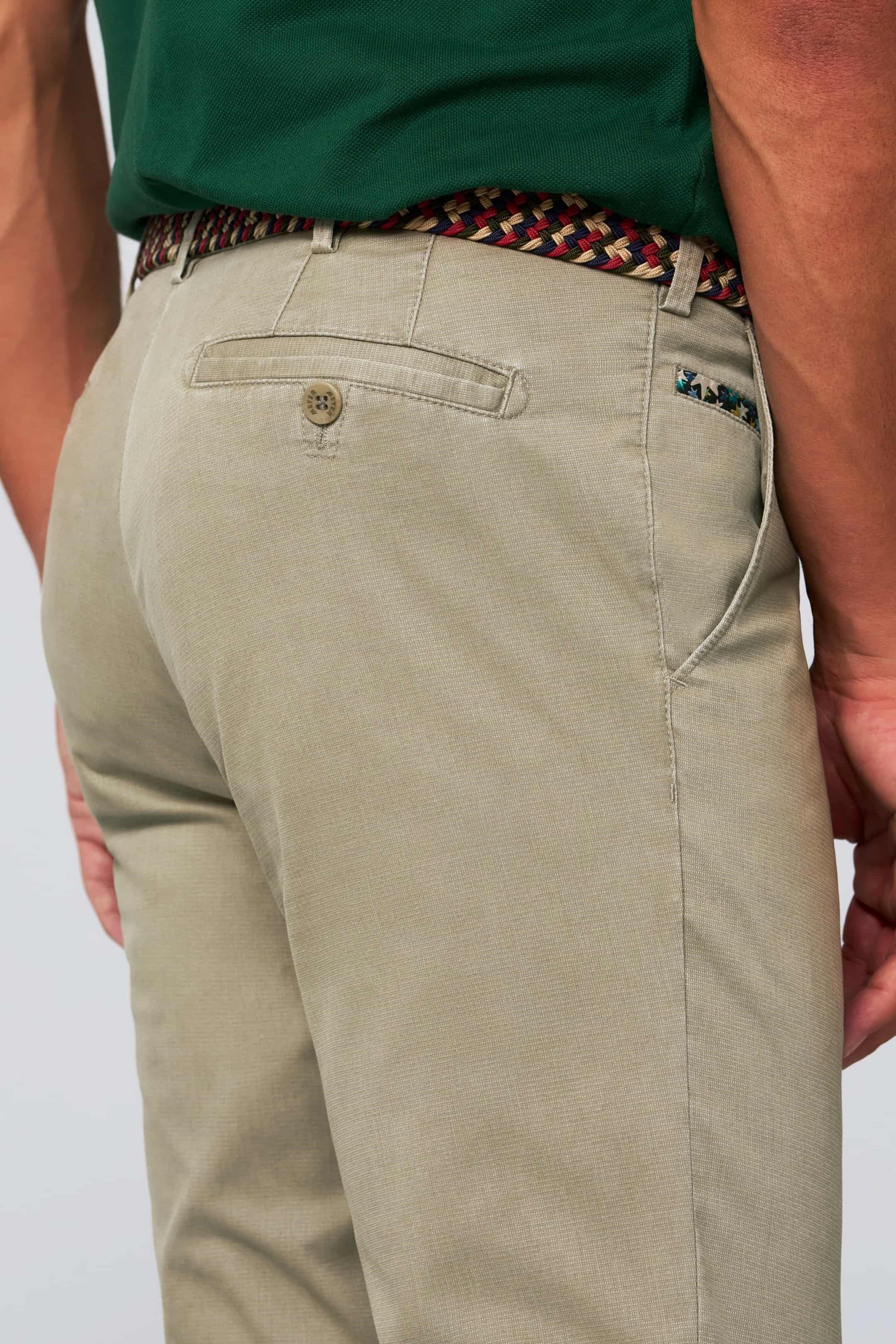 MEYER Trousers - Roma 5058 Liberty Fabric Cotton Chinos - Stone