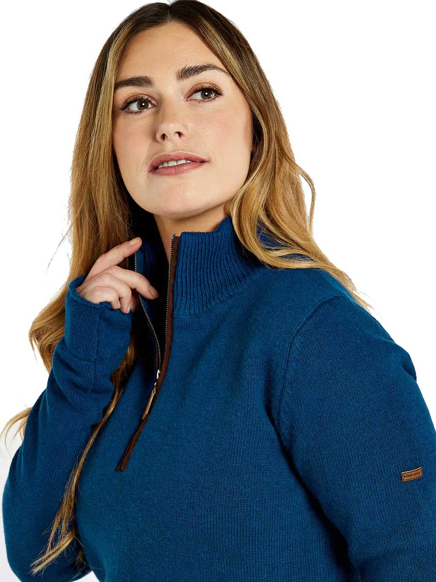 DUBARRY Morrisey Zip Neck Sweater - Women's - Peacock Blue