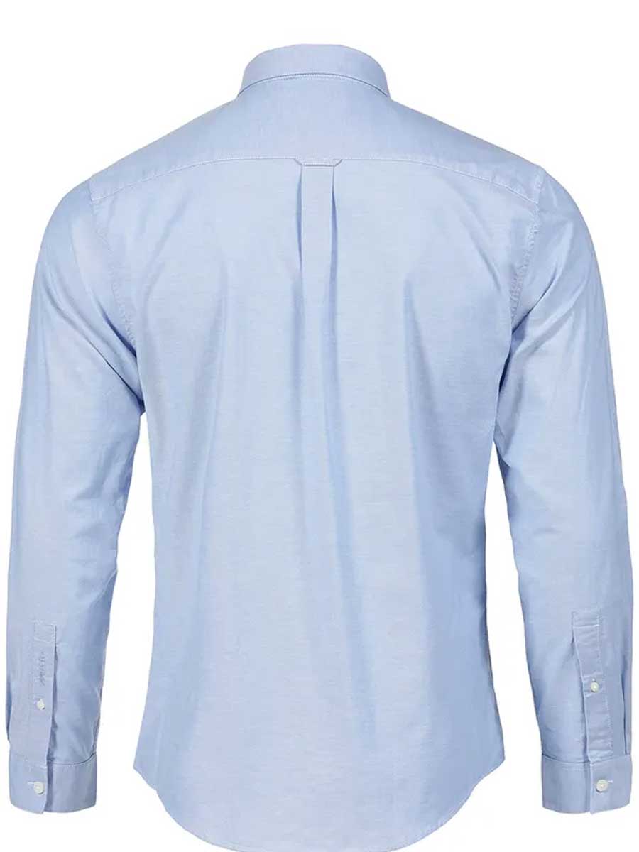 MUSTO Essential Long Sleeve Oxford Shirt - Men's - Pale Blue