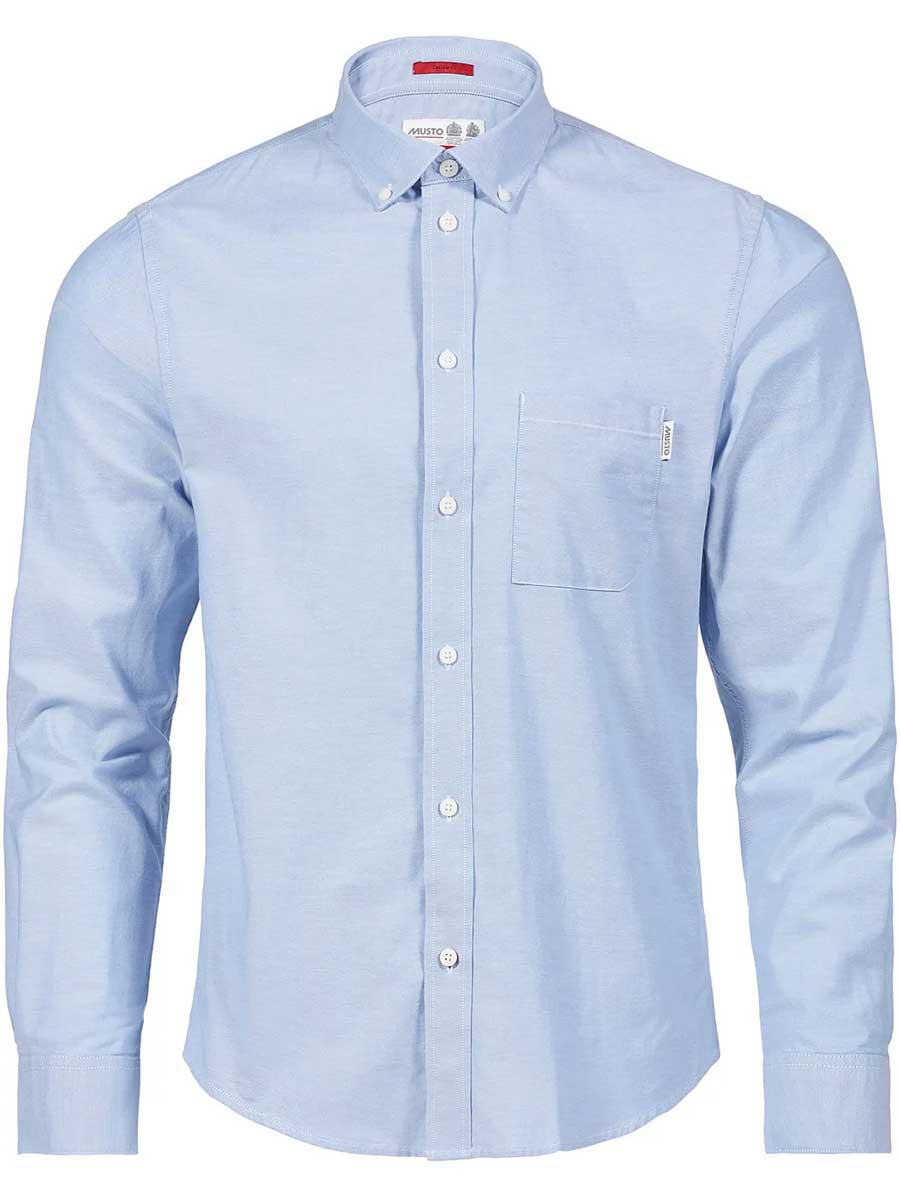 MUSTO Essential Long Sleeve Oxford Shirt - Men's - Pale Blue