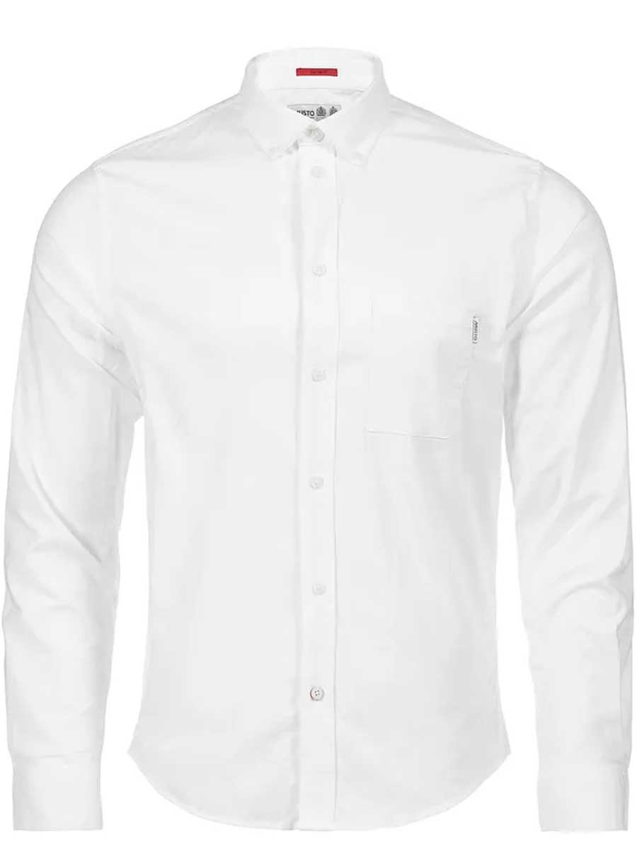 MUSTO Essential Long Sleeve Oxford Shirt - Men's - White