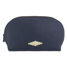 Load image into Gallery viewer, PAMPEANO - Brillo Cosmetic Bag - Navy Leather with Cream Stitching
