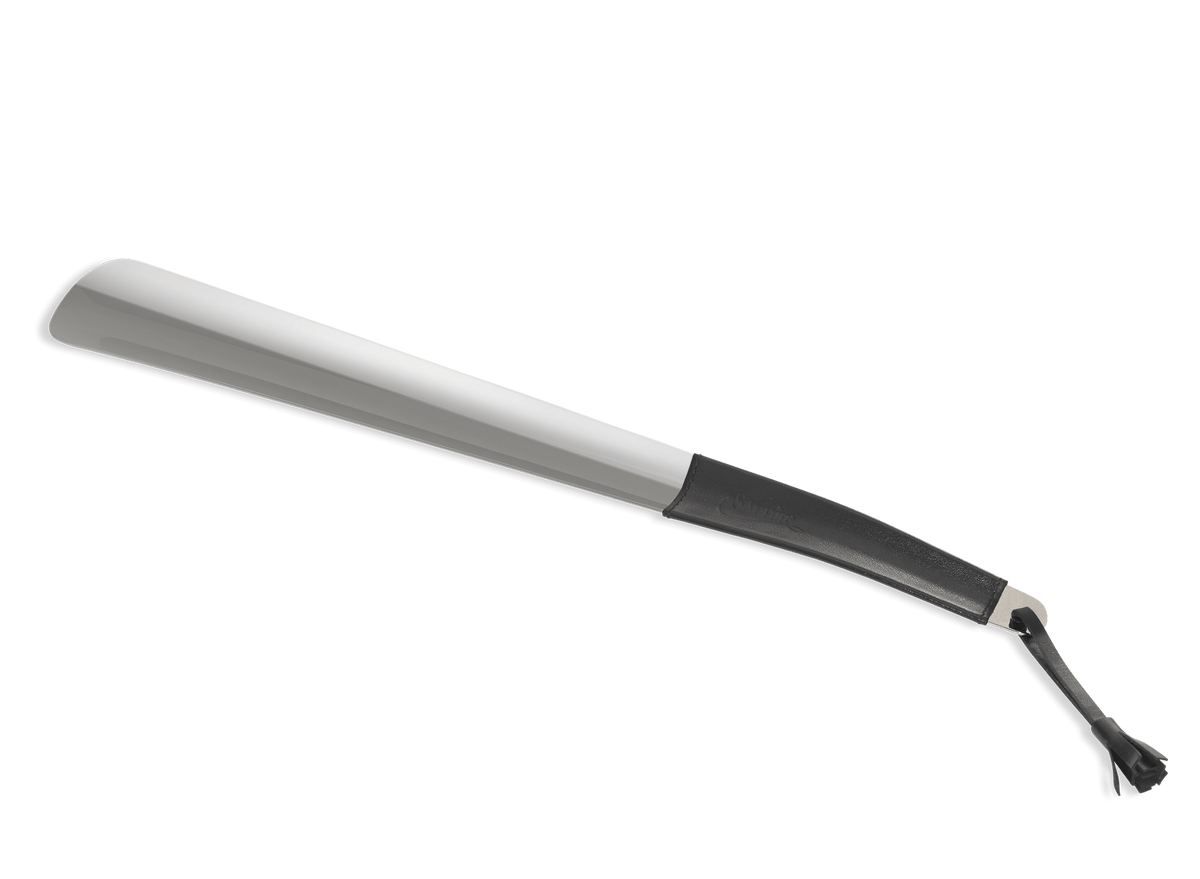 Saphir Médaille d'Or Nickel-Plated Shoe Horn – Black Leather