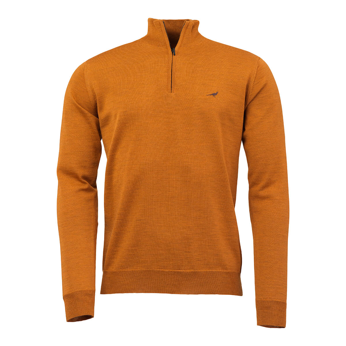 LAKSEN Norfolk Zip Neck Merino Sweater - Mens - Mustard
