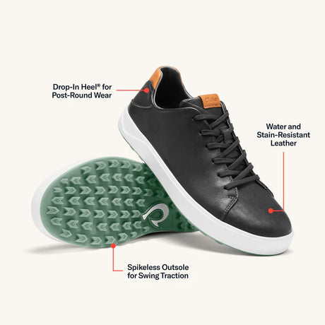 OLUKAI Wai‘alae Men’s Golf Shoes – Lightweight Performance – Black