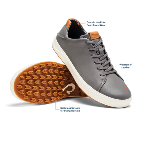 OLUKAI Wai‘alae Men’s Golf Shoes – Lightweight Performance – Stone