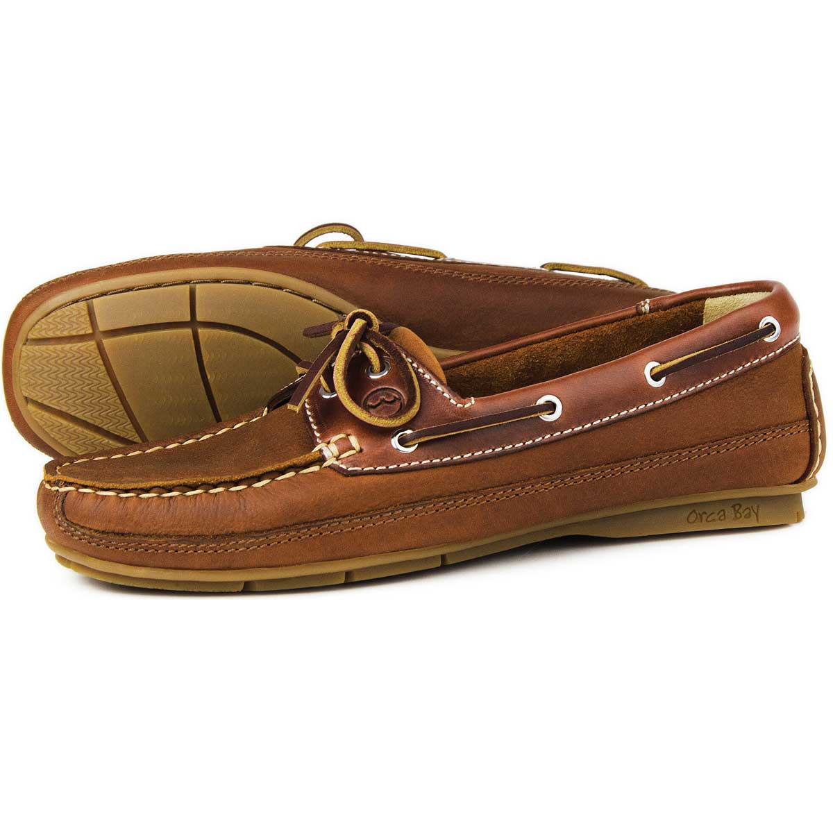 ORCA BAY Bahamas Leather Deck Shoes Women's Sand