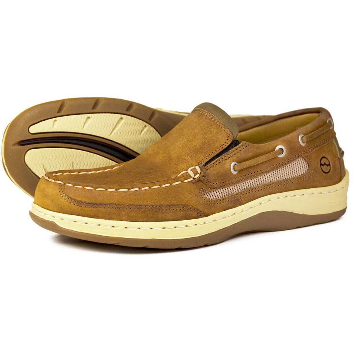 30% OFF - ORCA BAY Largs Leather Deck Shoes - Men's - Sand - Size: UK 11