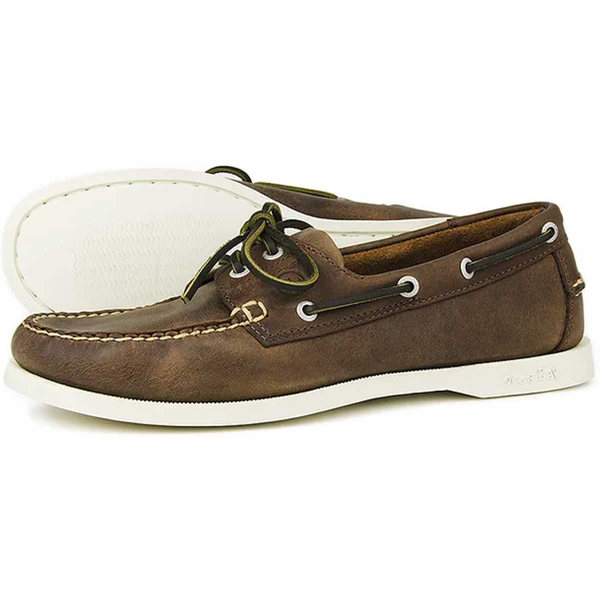 ORCA BAY Maine Leather Deck Shoes - Men's - Sand / Navy