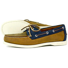 Load image into Gallery viewer, ORCA BAY Men&#39;s Clovelly Leather Deck Shoes - Sand / Navy
