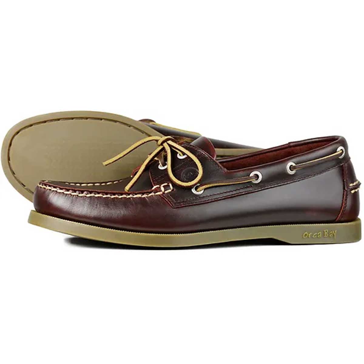 ORCA BAY Mens Creek Leather Deck Shoes - Burgundy