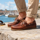 ORCA BAY Mens Creek Leather Deck Shoes - Saddle